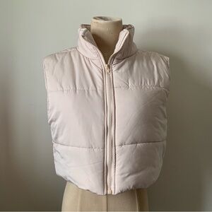 Women’s Beige Cropped Puffer Jacket